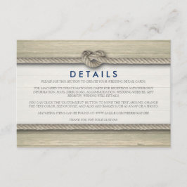 結び目のビーチ結婚式素朴詳細 エンクロージャーカード