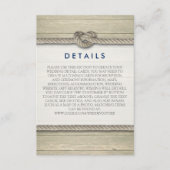 結び目のビーチ結婚式素朴詳細 エンクロージャーカード (正面)