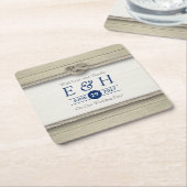 結び目のビーチ結婚式 スクエアペーパーコースター (アングル)