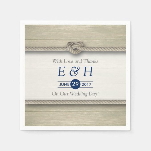 結び目のビーチ結婚式 スタンダードカクテルナプキン (正面)