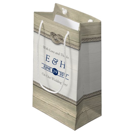 結び目のビーチ結婚式 スモールペーパーバッグ (正面アングル)