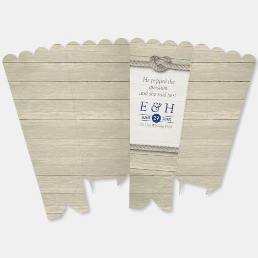 結び目のビーチ結婚式 フェイバーボックス (見開き)