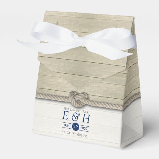 結び目のビーチ結婚式 フェイバーボックス (正面サイド)