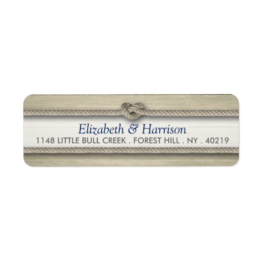 結び目のビーチ結婚式 ラベル (正面)