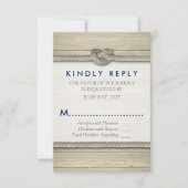 結び目のビーチ結婚式 出欠カード (正面)