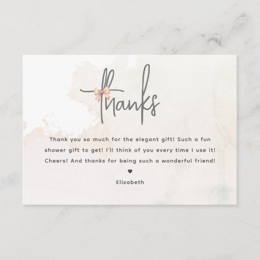 結び目のブライダルシャワーサンキューカード エンクロージャーカード (正面)