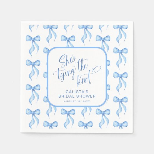 結び目のブライダルシャワーパーソナライズされた スタンダードカクテルナプキン (正面)