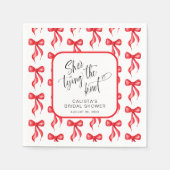 結び目のブライダルシャワーパーソナライズされた スタンダードカクテルナプキン (正面)