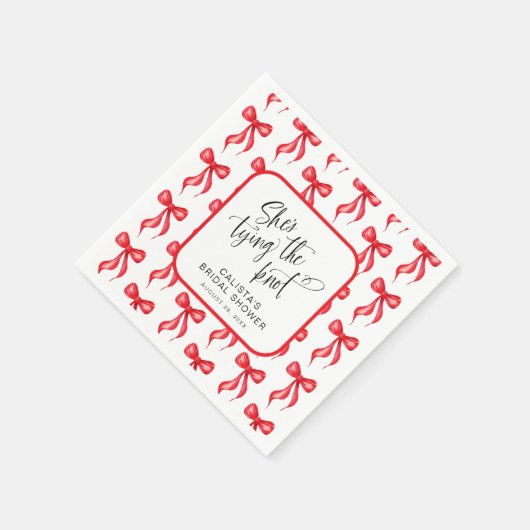 結び目のブライダルシャワーパーソナライズされた スタンダードカクテルナプキン (角)