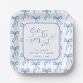結び目のブライダルシャワーパーソナライズされた ペーパープレート