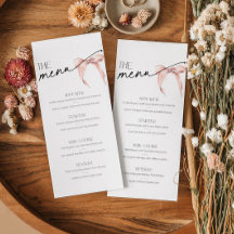 結び目のブライダルシャワーメニューピンクボウ