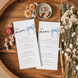 結び目のブライダルシャワーメニュー青い弓