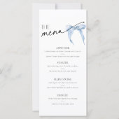 結び目のブライダルシャワーメニュー青い弓 (正面)