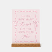結び目のブライダルシャワー数を推測するキス アクリルサイン (正面)