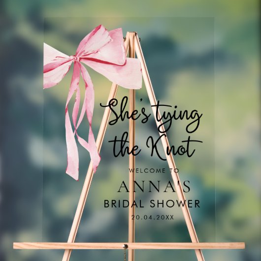 結び目のブライダルシャワー歓迎サイン アクリルサイン (ニュートラル)