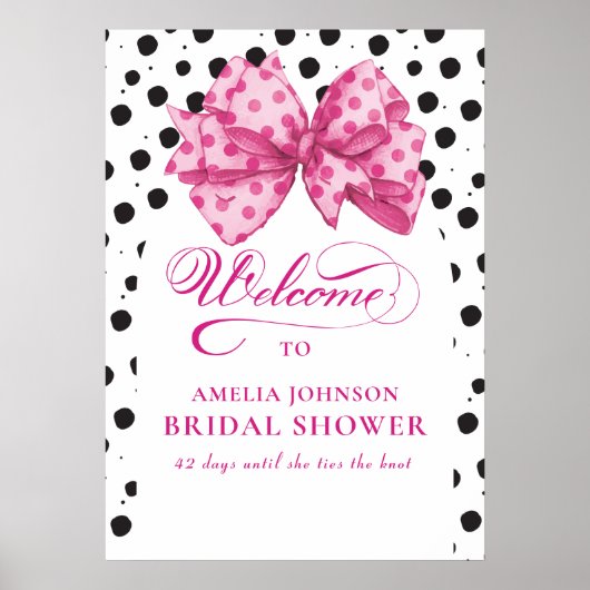 結び目のブライダルシャワー歓迎サイン ポスター (正面)