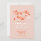 結び目のレトロモダン結婚 招待状 (正面)