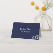 結び目のロープ航海のを白と海軍で結ん結婚だ プレイスカード (正面)