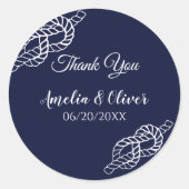 結び目のロープ航海のを白と海軍で結ん結婚だ ラウンドシール (正面)