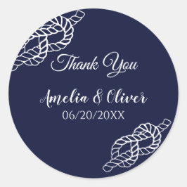 結び目のロープ航海のを白と海軍で結ん結婚だ ラウンドシール