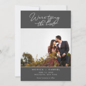 結び目の写真モダン結婚式の日付を保存 案内状 (正面)