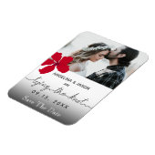 結び目の写真結婚式の日付を保存 マグネット (左側)