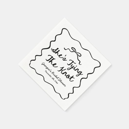 結び目の弓お洒落ブライダルシャワー スタンダードカクテルナプキン (角)