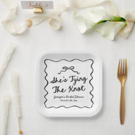 結び目の弓お洒落ブライダルシャワー ペーパープレート