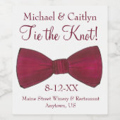 結び目の弓のタイの弓のタイ結婚の婚約 ワインラベル (シングルラベル)