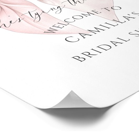 結び目の弓のブライダルシャワーへようこそ ポスター (角)