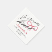 結び目の弓コケットブライダルシャワー スタンダードカクテルナプキン (角)