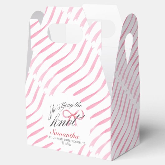 結び目の弓コケットブライダルシャワー フェイバーボックス (オープン)