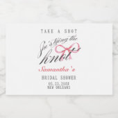 結び目の弓コケットブライダルシャワー リキュールボトルラベル (シングルラベル)