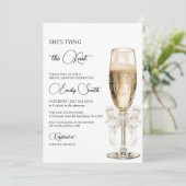 結び目の弓シャンパンブライダルシャワー 招待状 (スタンド正面)