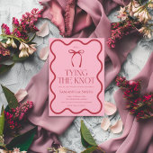 結び目の弓タイブライダルシャワーピンクレッド 招待状