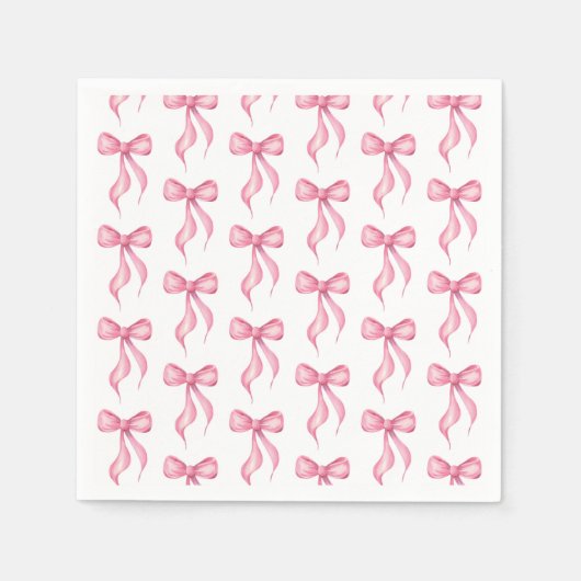 結び目の弓パターンブライダルシャワー スタンダードカクテルナプキン (正面)