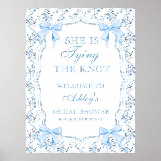 結び目の弓ブライダルシャワーへようこそ ポスター (正面)