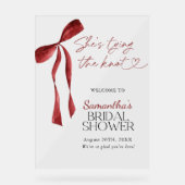 結び目の弓ブライダルシャワーウェルカムサイン アクリルサイン (正面)