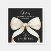 結び目の弓ブライダルシャワー スタンダードカクテルナプキン (正面)