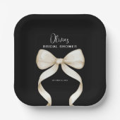 結び目の弓ブライダルシャワー ペーパープレート (正面)