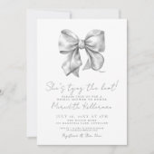 結び目の弓ブライダルシャワー 招待状 (正面)