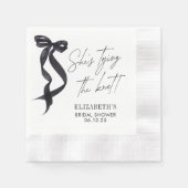 結び目の弓ブライダルシャワー 縁ありカクテルナプキン (正面)