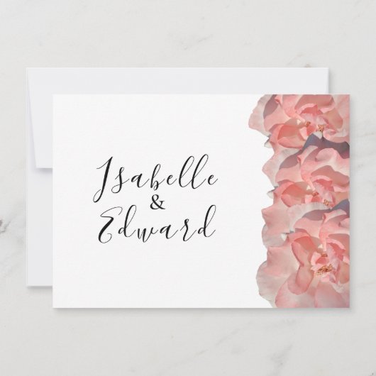 結び目の引用文フローラコーラルピンクローズ セーブザデート (裏面)