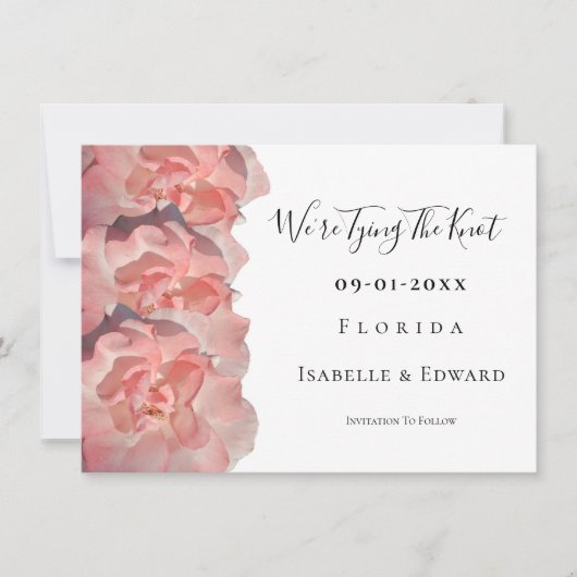 結び目の引用文フローラコーラルピンクローズ セーブザデート (正面)