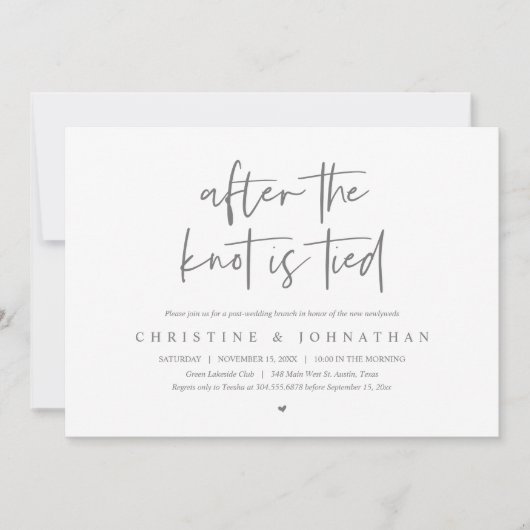 結び目の後、エロペメントポストのブ結婚ランチ 招待状 (正面)