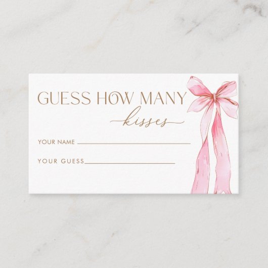 結び目の数を推測しているキス エンクロージャーカード (正面)