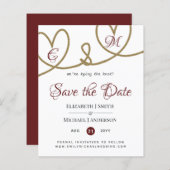 結び目の日付を保存するブルゴーニュモダンレッド (正面/裏面)