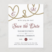 結び目の日付を保存するブルゴーニュモダンレッド (正面)