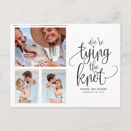 結び目の日付を保存する3の写真シンプルを結ぶ ポストカード (正面)