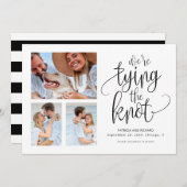 結び目の日付を保存する3の写真シンプルを結ぶ 招待状 (正面/裏面)